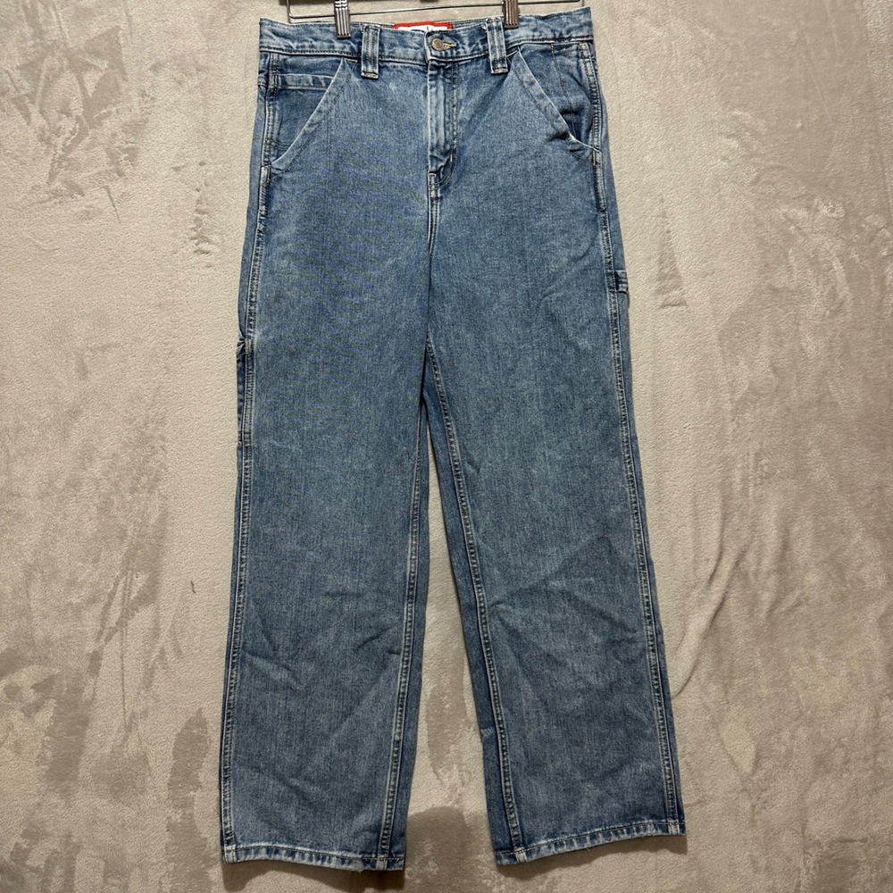 Old Navy Painters Pants Reissue Blue Jeans Boys Size 16 Straight Leg Carpenter